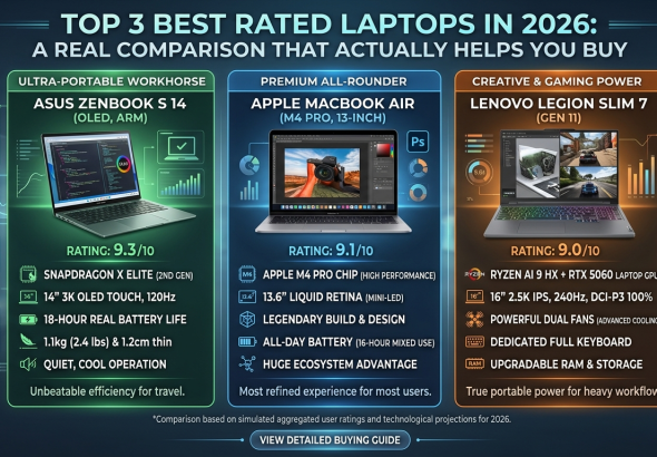 Top Three best rated laptops